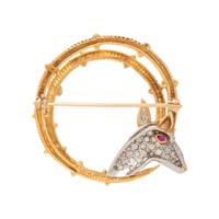 TIFFANY & CO., SCHLUMBERGER, DIAMOND AND RUBY IBEX BROOCH