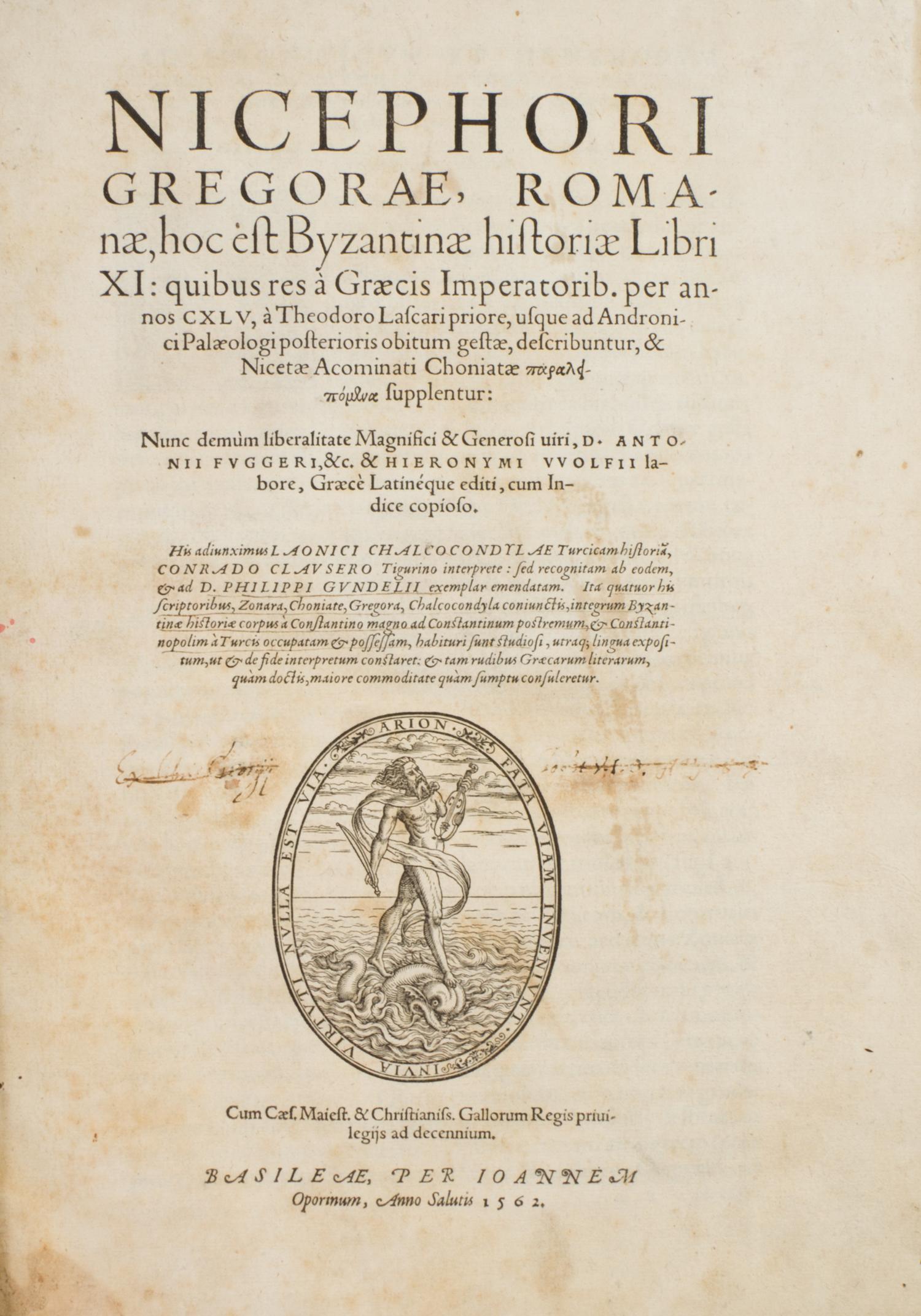 (GENEALOGY) A group of four works pertaining to genealogy, in six vols., together with one other.