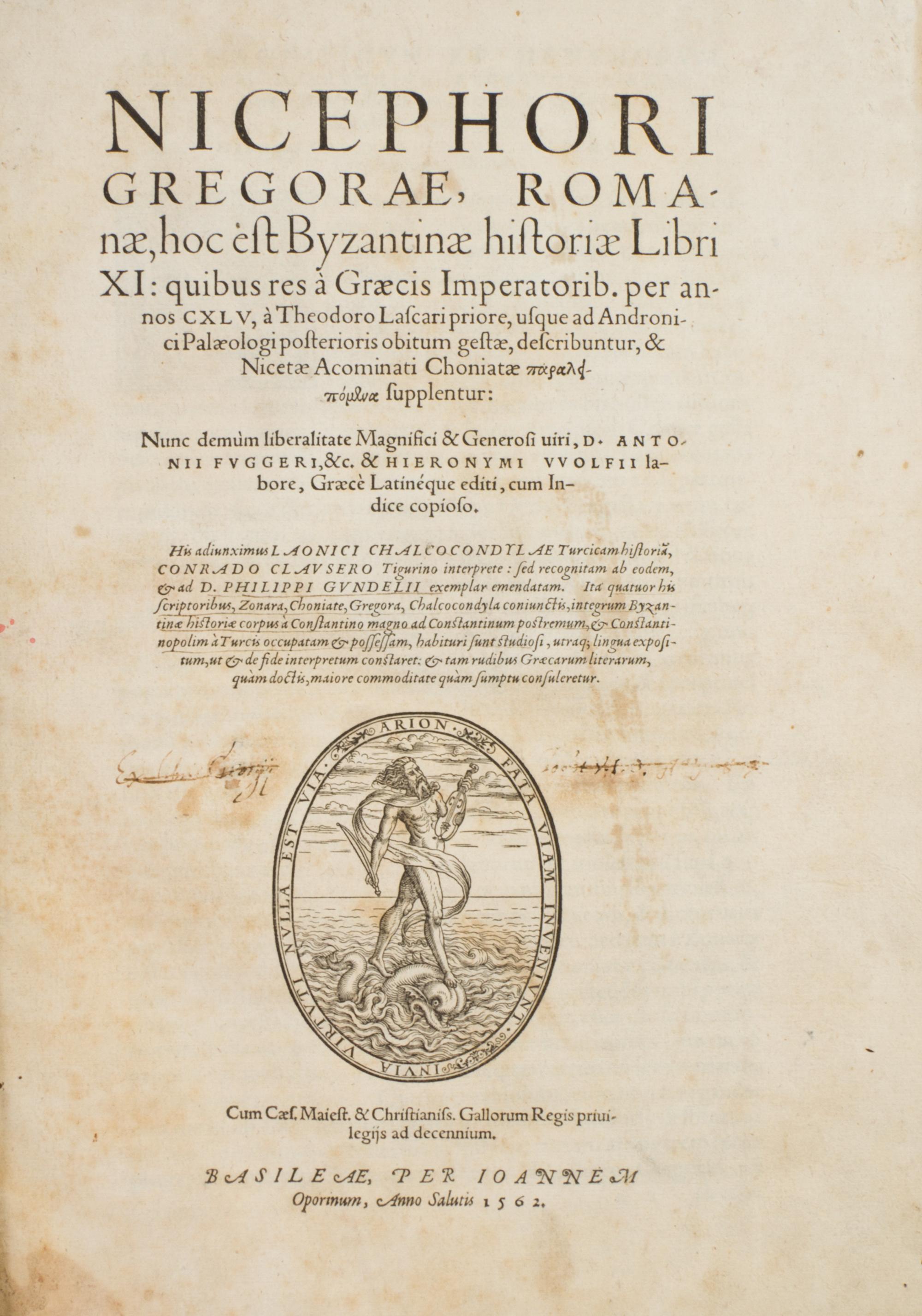 (GENEALOGY) A group of four works pertaining to genealogy, in six vols., together with one other.