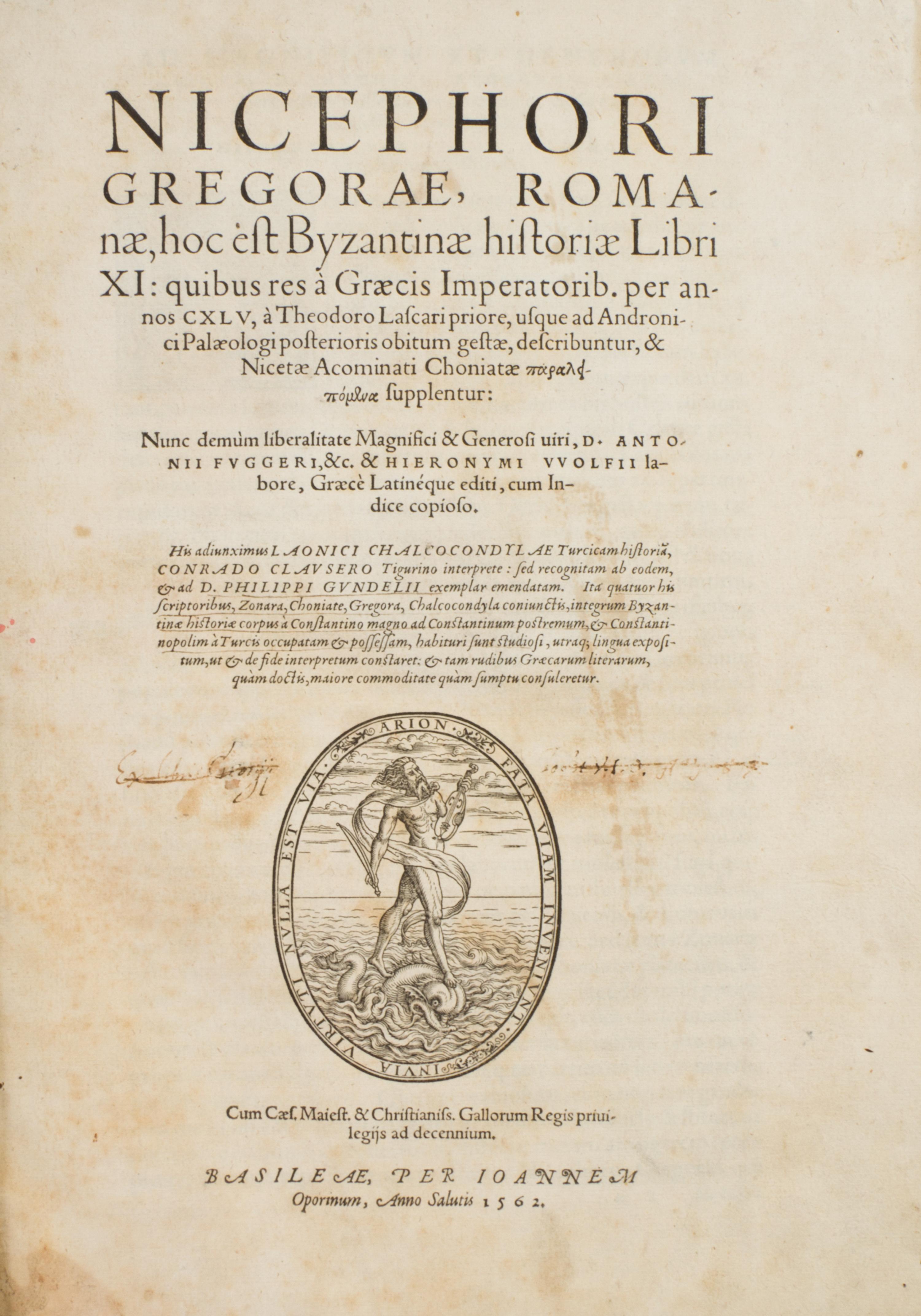 (GENEALOGY) A group of four works pertaining to genealogy, in six vols., together with one other.