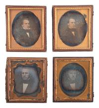 [EARLY PHOTOGRAPHY]. A collection of pairs and trios of cased images featuring the same male and female subjects, including many likely copy images, including: