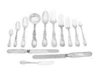An Assembled Tiffany and Co. Chrysanthemum Silver Flatware Service