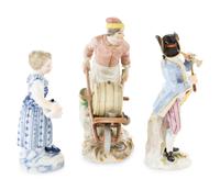 Three Meissen Porcelain Figures