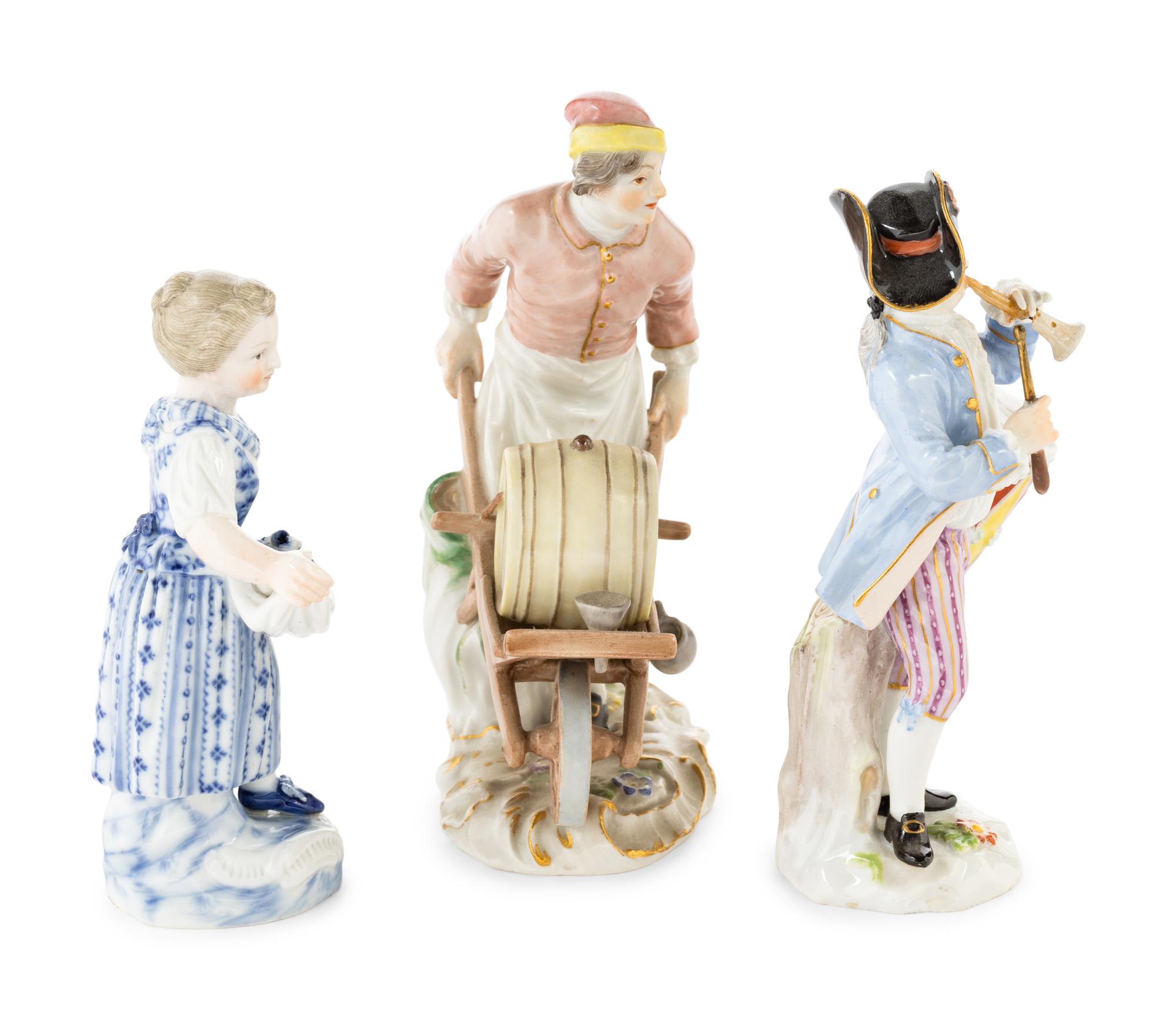 Three Meissen Porcelain Figures