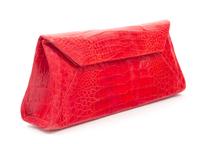 A Nancy Gonzalez Red Crocodile Clutch, 10.75" x 4.5" x 2".