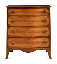 A Federal Mahogany and Inlaid Serpentine-Front Chest of Drawers