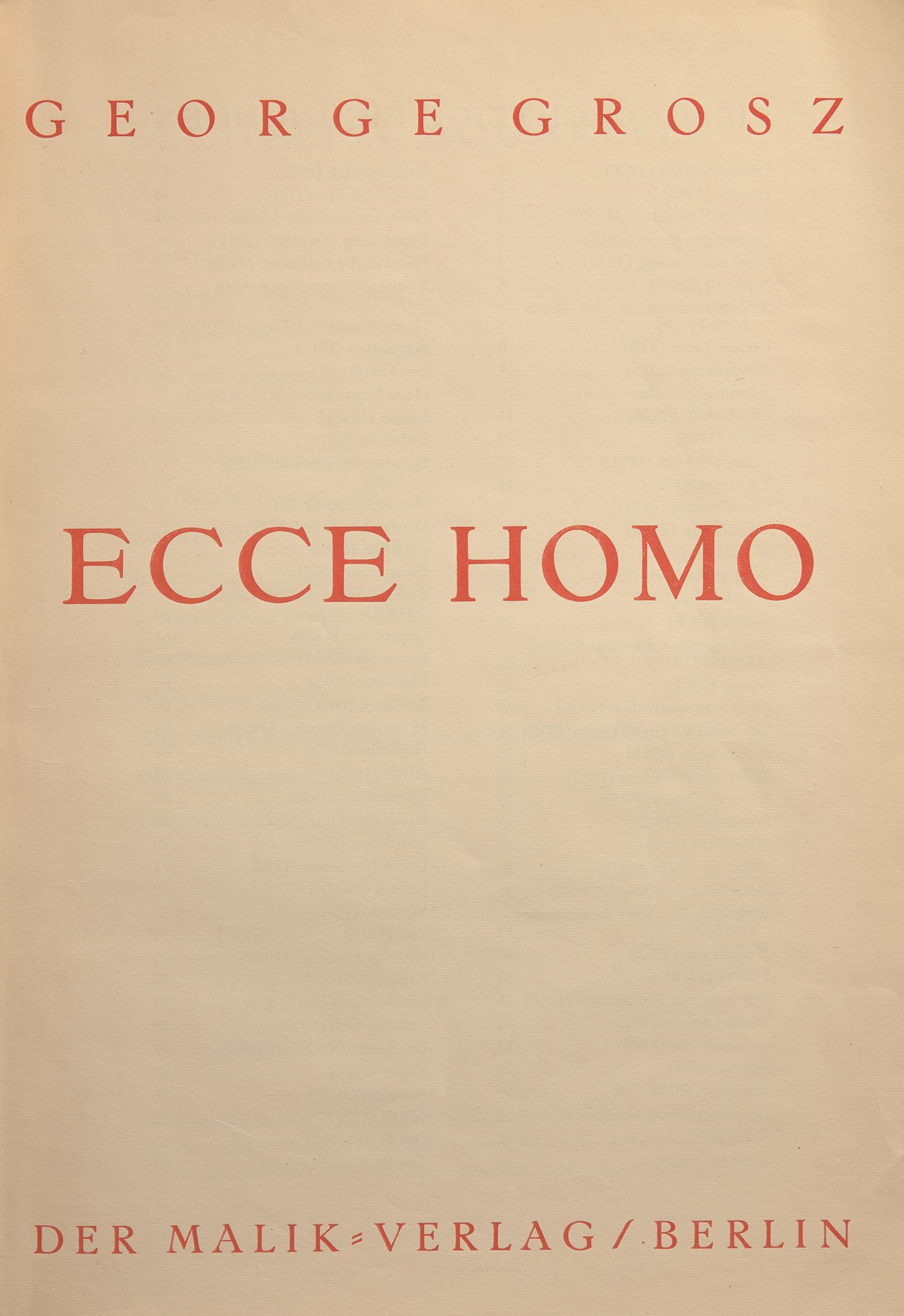 [Art] Grosz, George. Ecce Homo