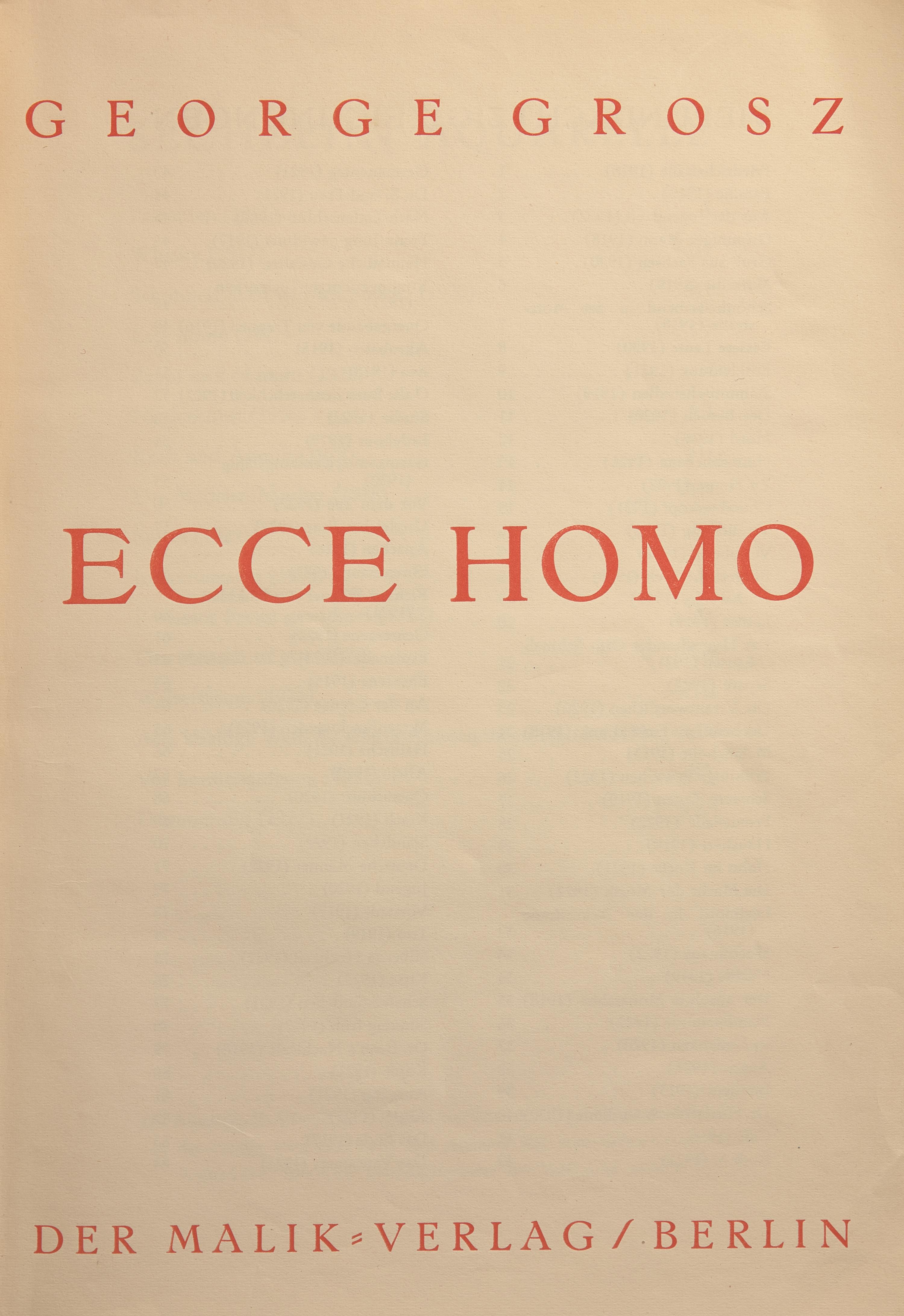 [Art] Grosz, George. Ecce Homo