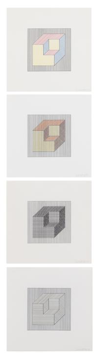 Sol LeWitt, (American, 1928-2007) , Twelve Forms Derived From a Cube, 1984 (complete portfolio of 48 screenprints with title and justif