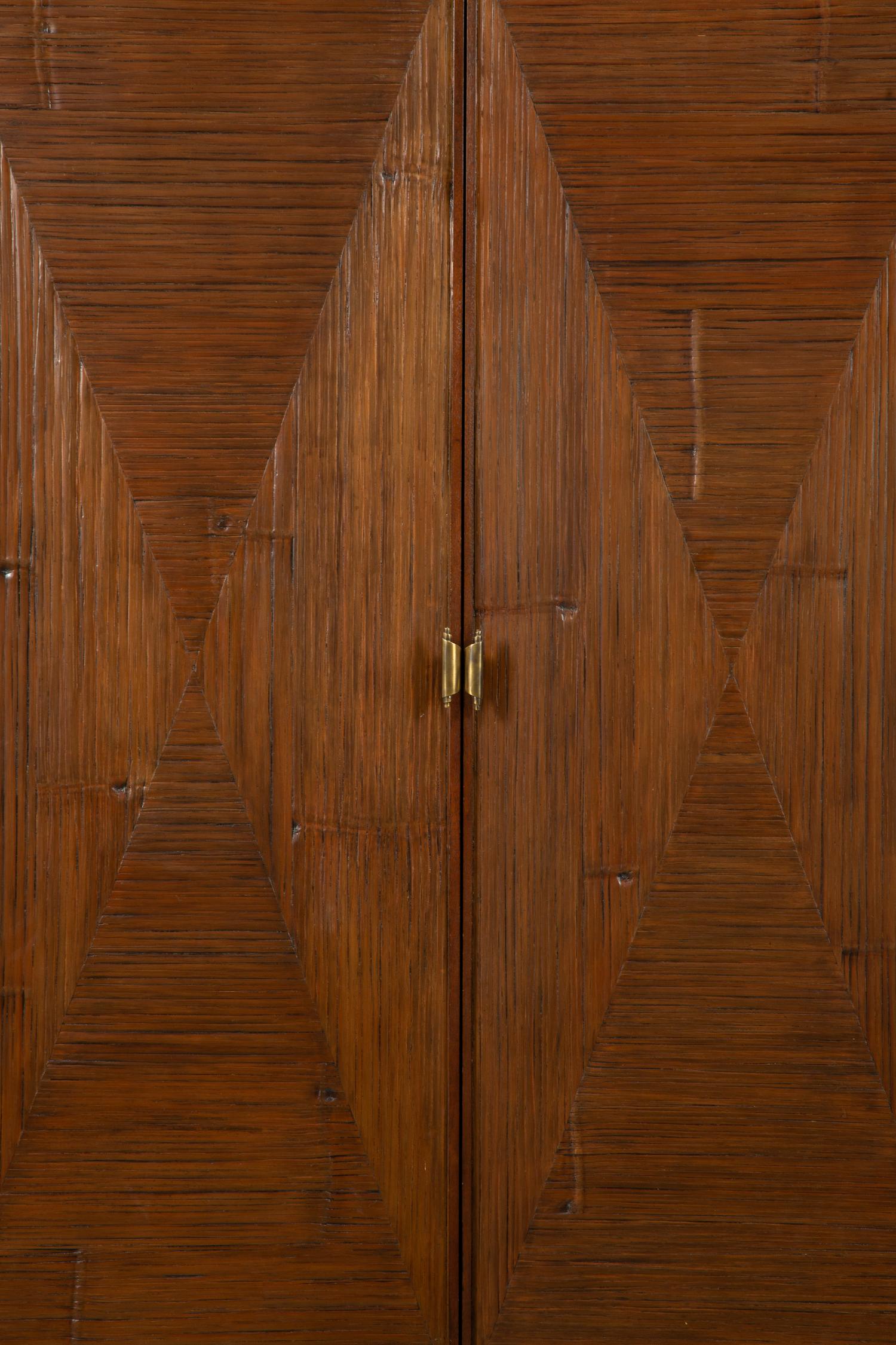 A McGuire Faux-Bamboo Armoire