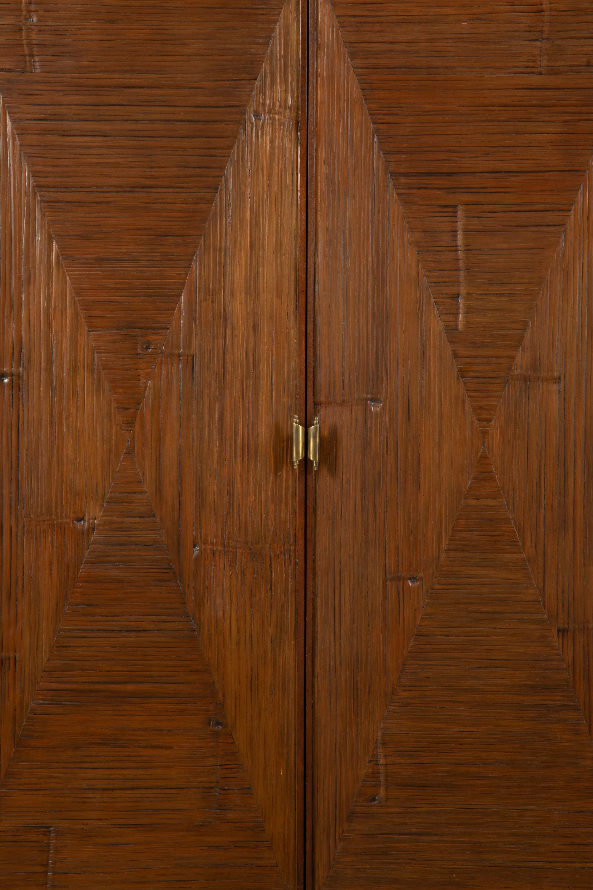 A McGuire Faux-Bamboo Armoire