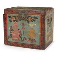 Chinese Export painted small chest mid-19th century