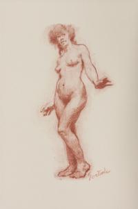Gustav Goetsch, (American, 1877-1969), Four works: Figural Studies and Self-Portrait