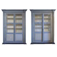A Pair of Painted Two Door Cabinets 81" W x 17" D x 108" H — Italy, Circa 1900