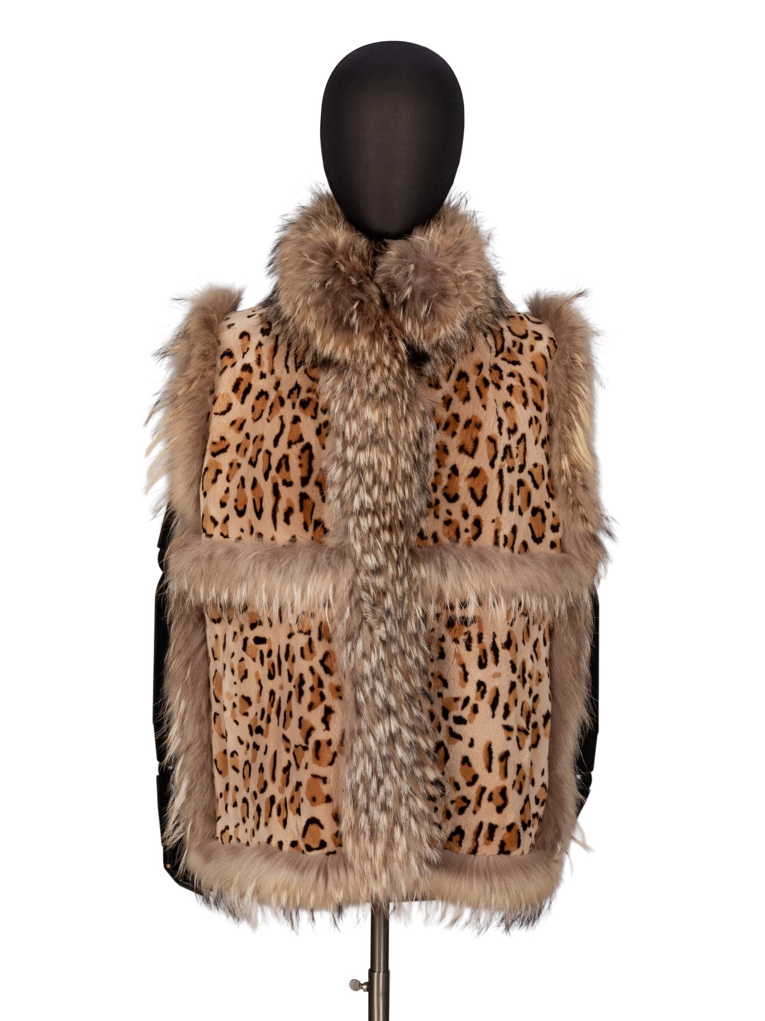 Zuki, Printed Fox Fur and Mink Vest