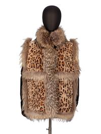 Zuki, Printed Fox Fur and Mink Vest