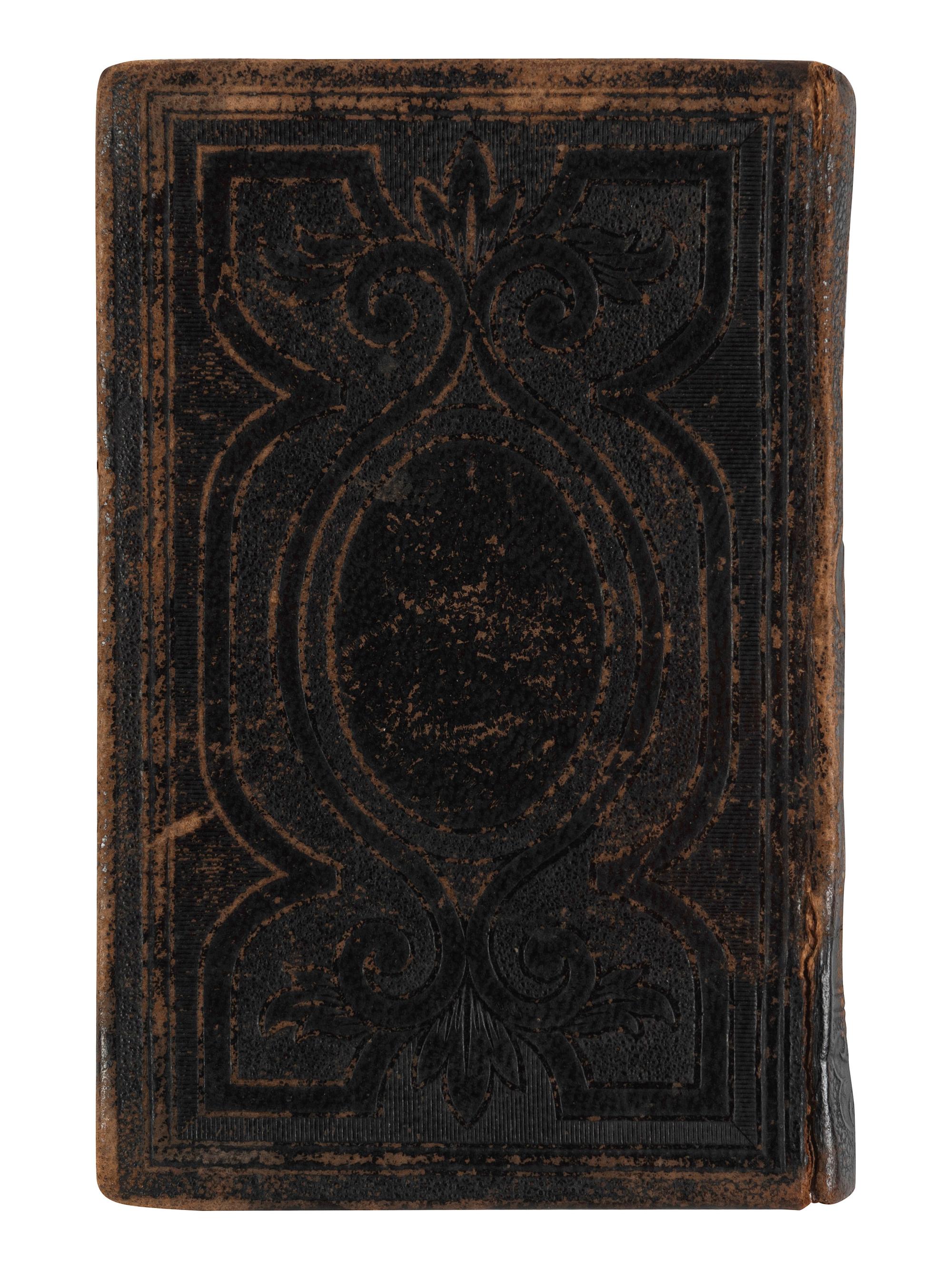 [CIVIL WAR]. Union POW autograph album signed by officers confined at Libby Prison and Bible identified to Capt. Alonzo Martin Keeler, 22nd Michigan Infantry.
