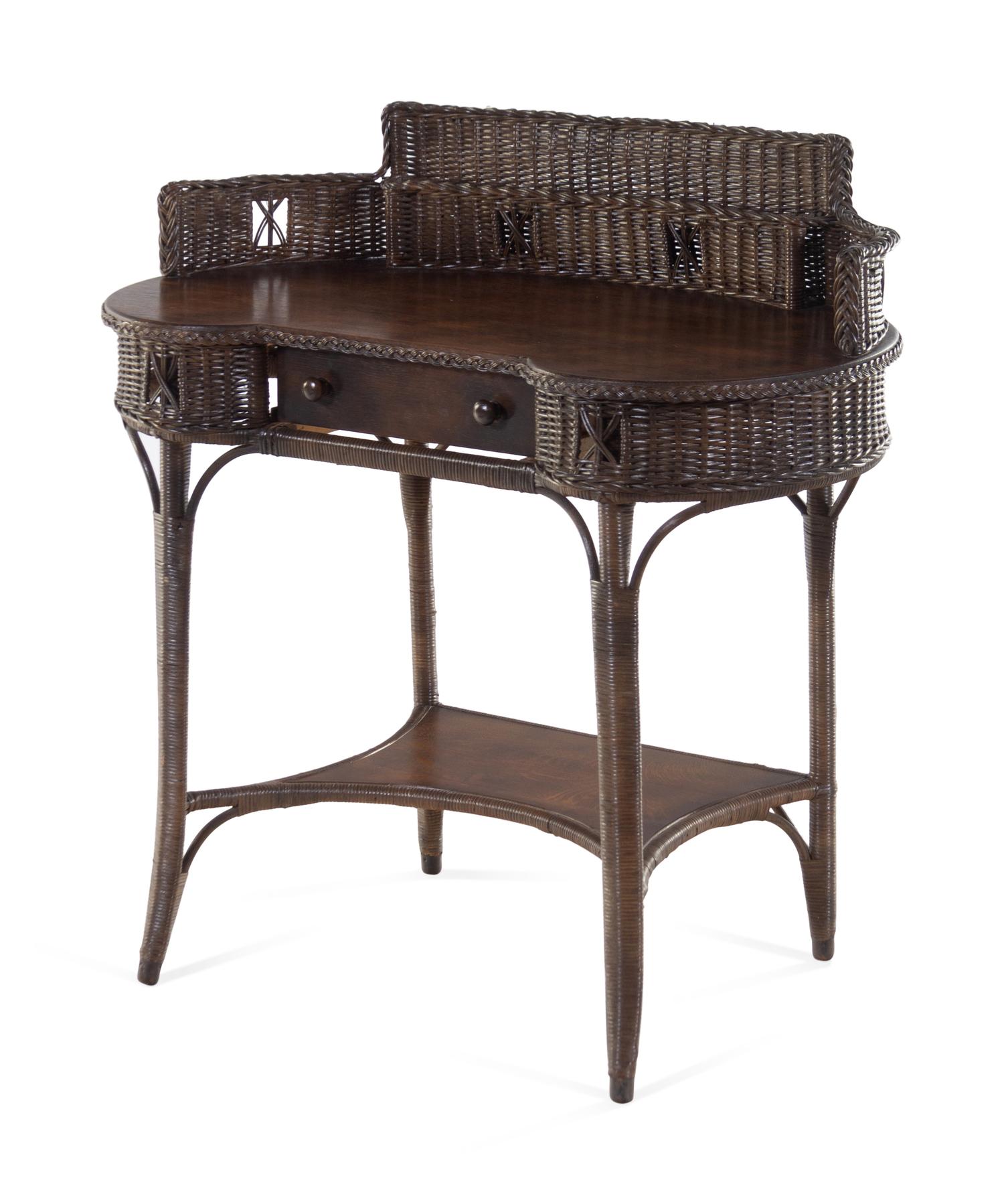 A Victorian Style Wicker Dressing Table