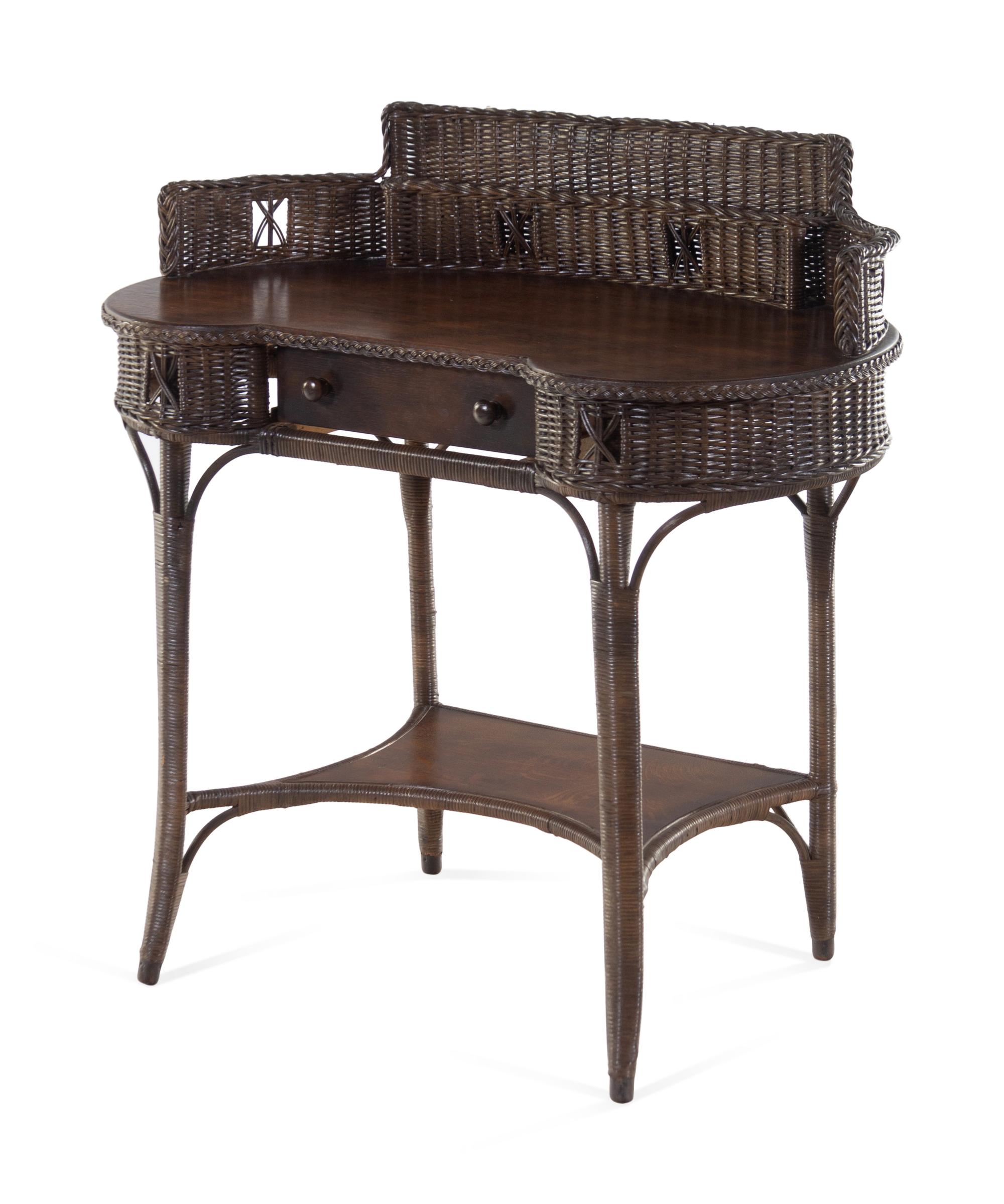 A Victorian Style Wicker Dressing Table