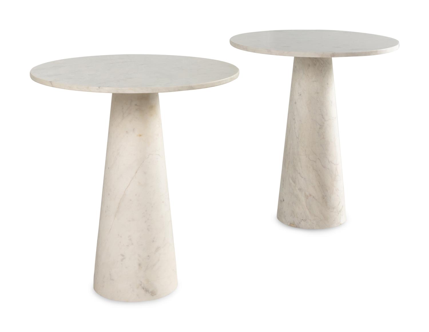 A Pair of Contemporary Marble Side Tables