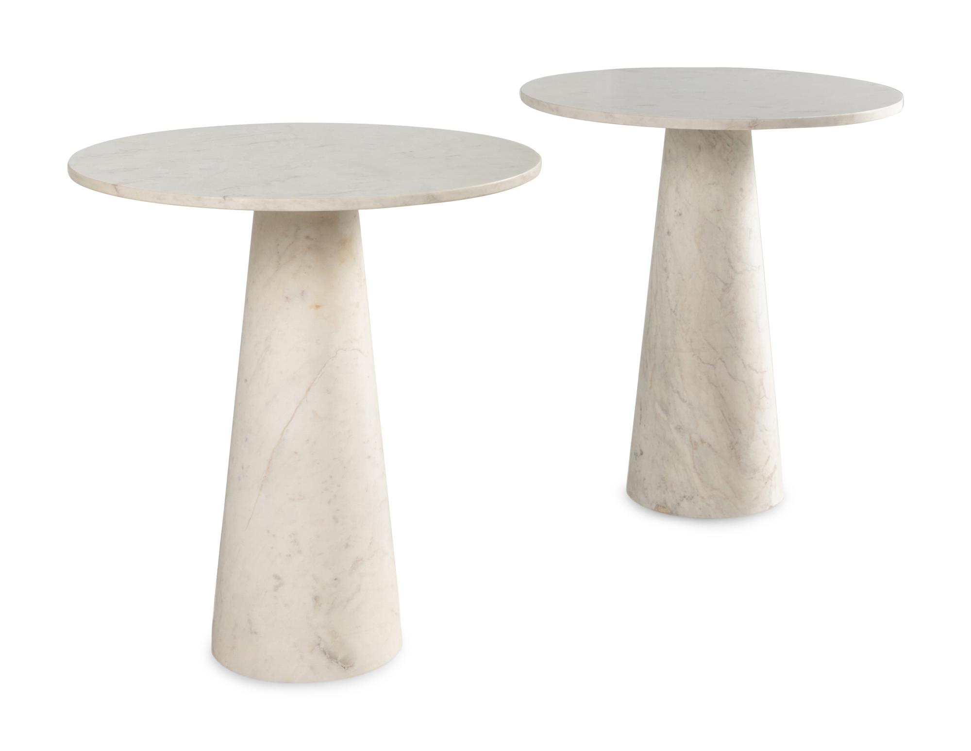 A Pair of Contemporary Marble Side Tables