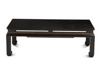 A Chinese Export Ming Style Black and Parcel Gilt Lacquer Low Table