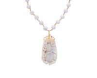 LAVENDER JADE AND YELLOW GOLD NECKLACE