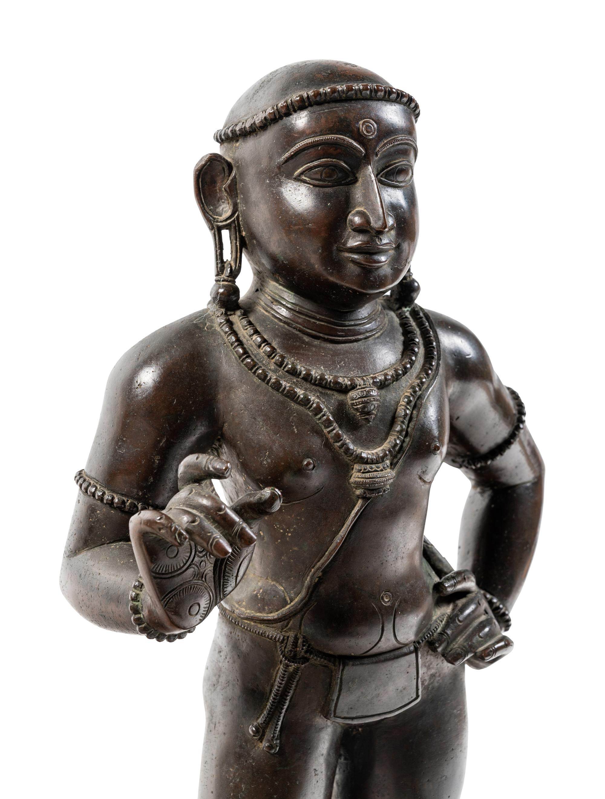 A Pair of Indian Festival Bronze Figures of Skanda and Valli