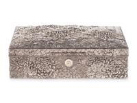 A Silver Table Box with Chrysanthemum Decoration