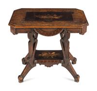 A Victorian Walnut and Marquetry Side Table