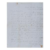 Jackson, Thomas Jonathan ("Stonewall") (1824-1863). Autograph letter signed ("T.J. Jackson"), Brigade near Centerville, Virginia, 9 September 1861.