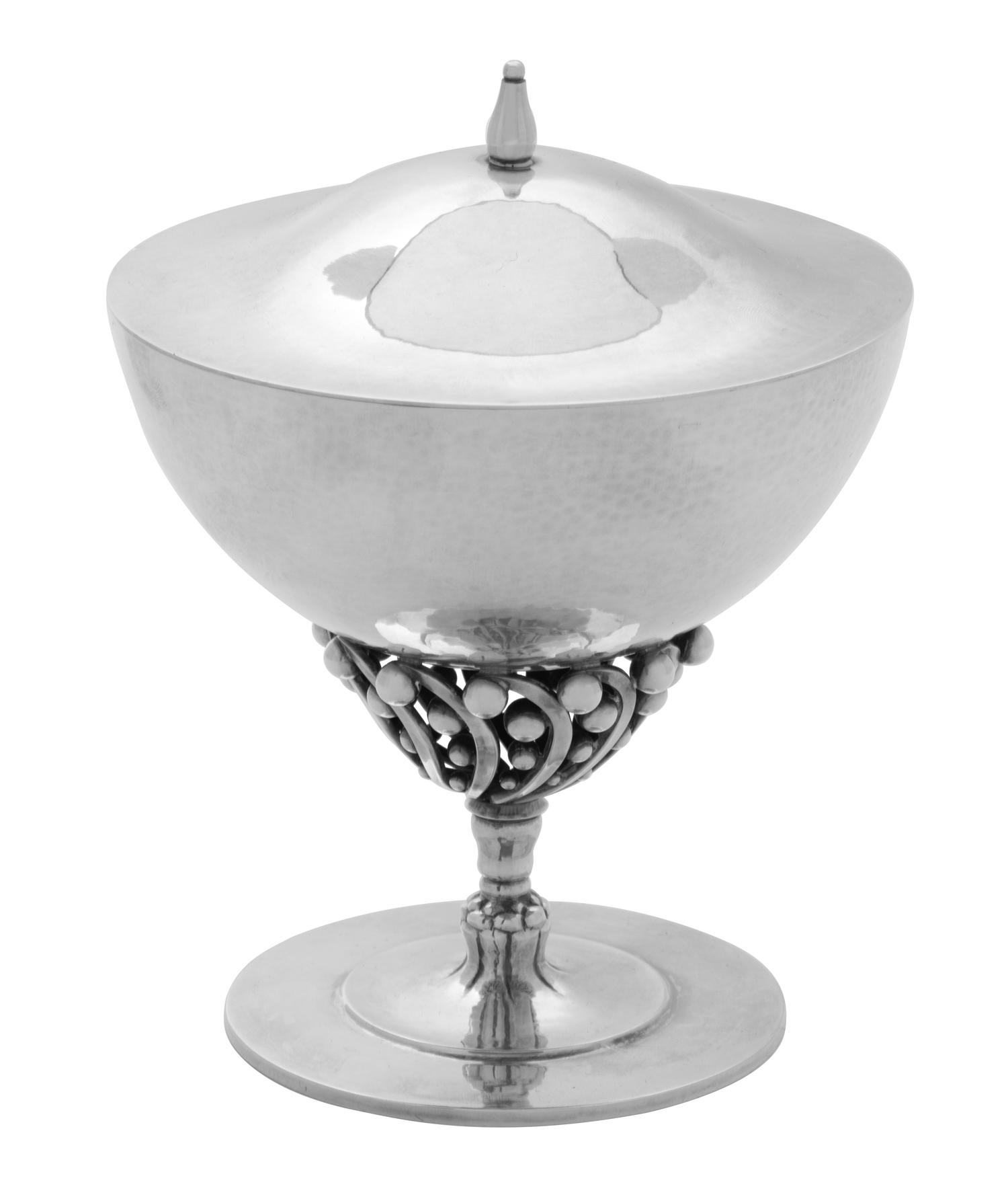 A Danish Silver Covered Compote