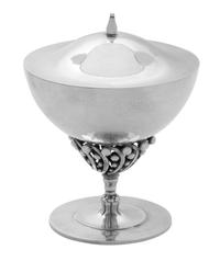 A Danish Silver Covered Compote