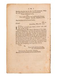 [HAMILTON, Alexander]. Report of the Committee Appointed to Examine into the State of the Treasury Department Made to the House of Representatives of the United States on the 22d Day of May, 1794 . Philadelphia: Printed by Francis Childs and John Swaine, 1794.