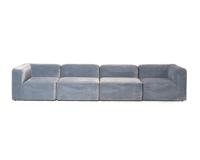Rope Four-Piece Blue Velvet Modular Sofa with Armrests Denmark