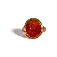 A Neoclassical Gold and Carnelian Finger Ring with a Portrait Head of the Roman Emperor Marcus Aurelius