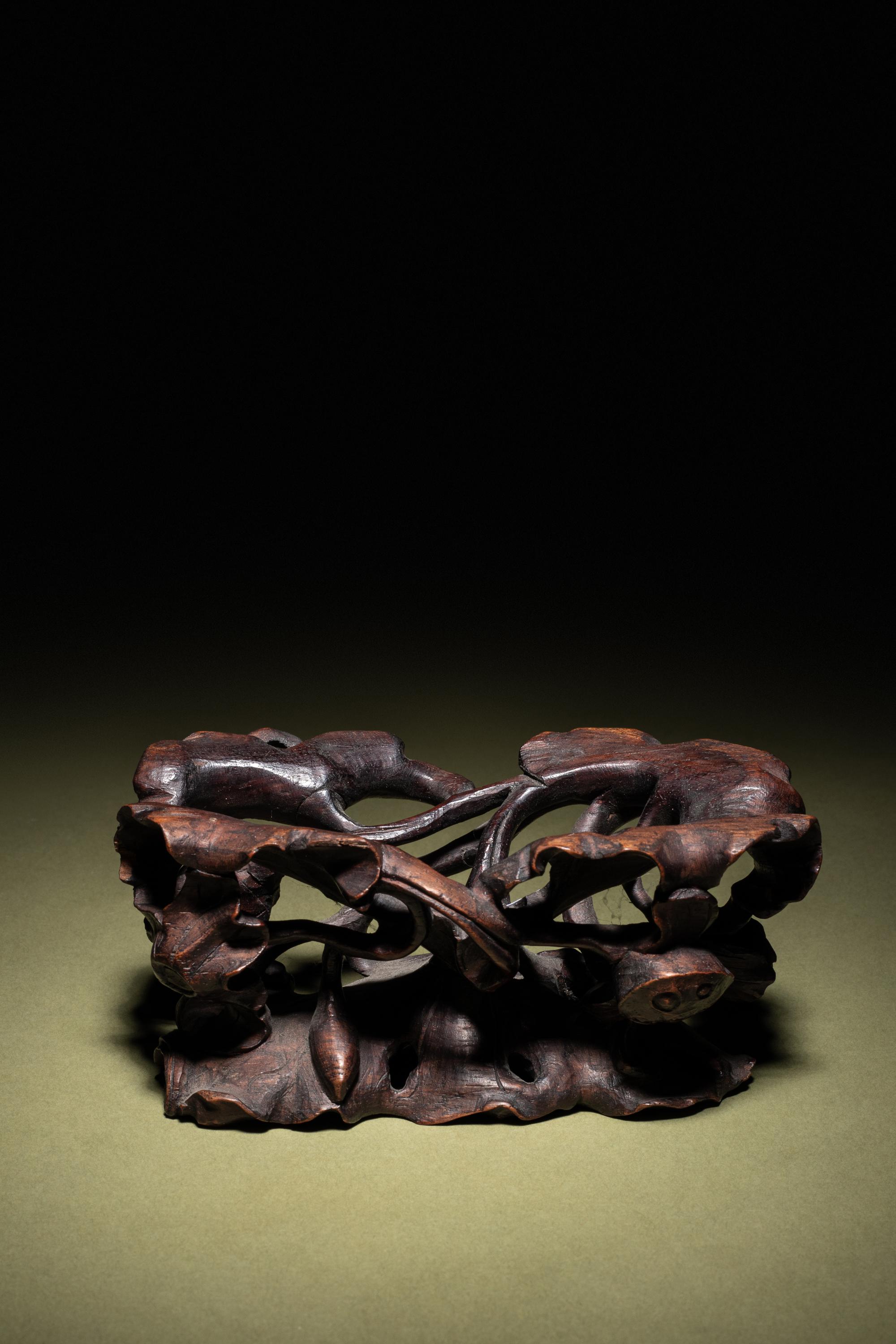 A Grey and White Jade 'Lotus' Brush Washer, Xi