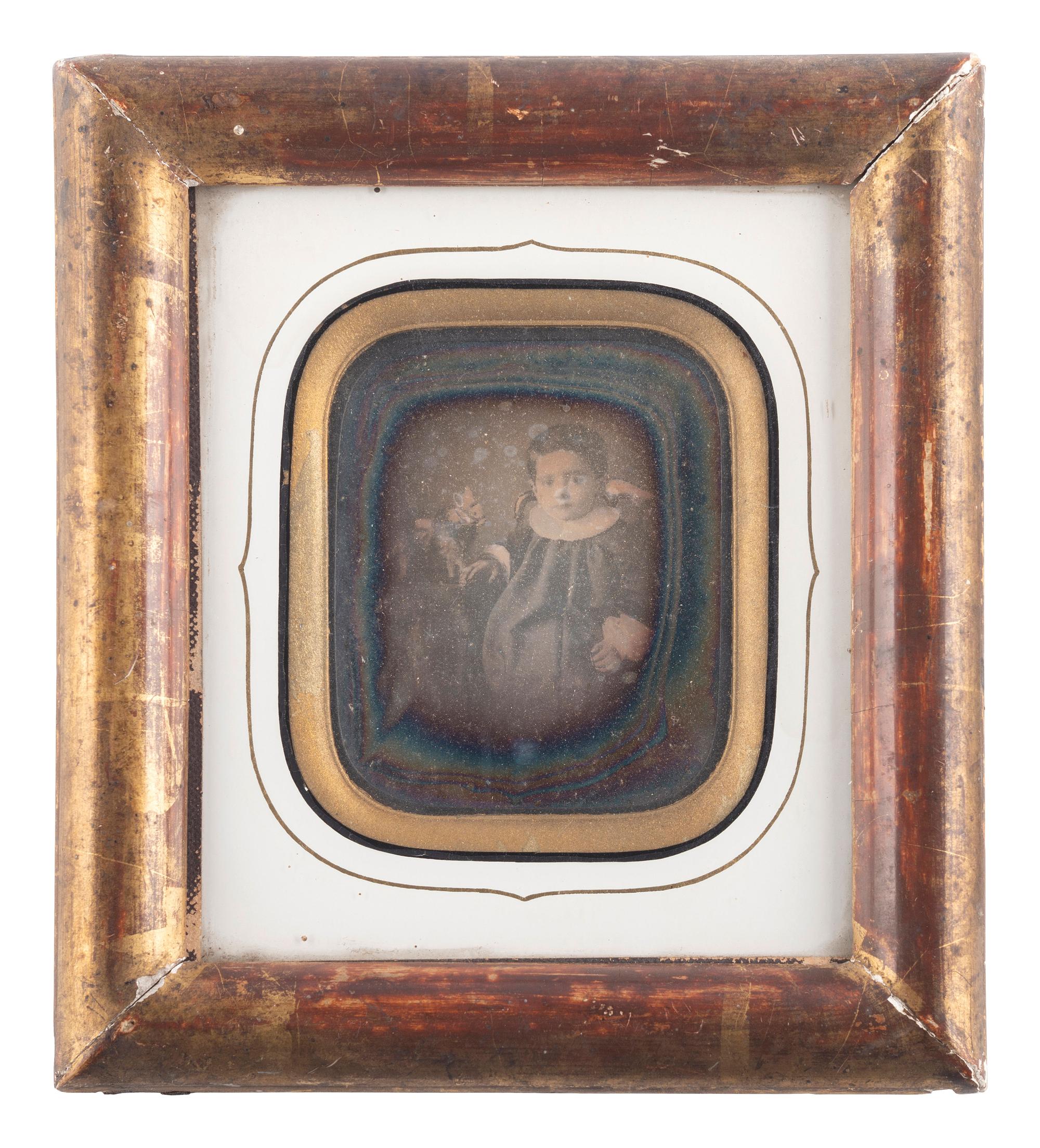 [EARLY PHOTOGRAPHY]. A group of 10 European daguerreotypes housed in wall frames, incl. family of 6 housed in wooden frame.
