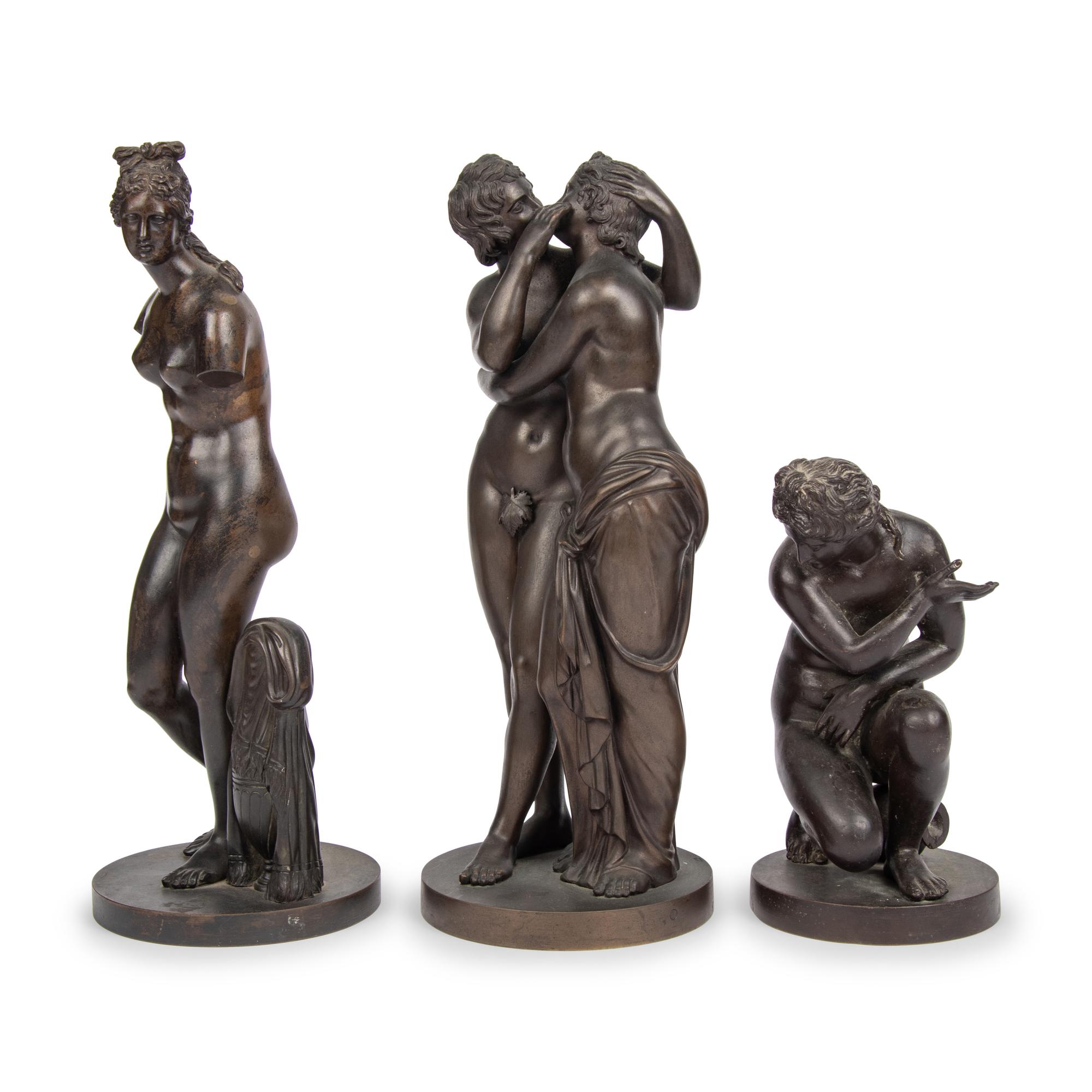 Three Grand Tour Bronze Figural Groups
