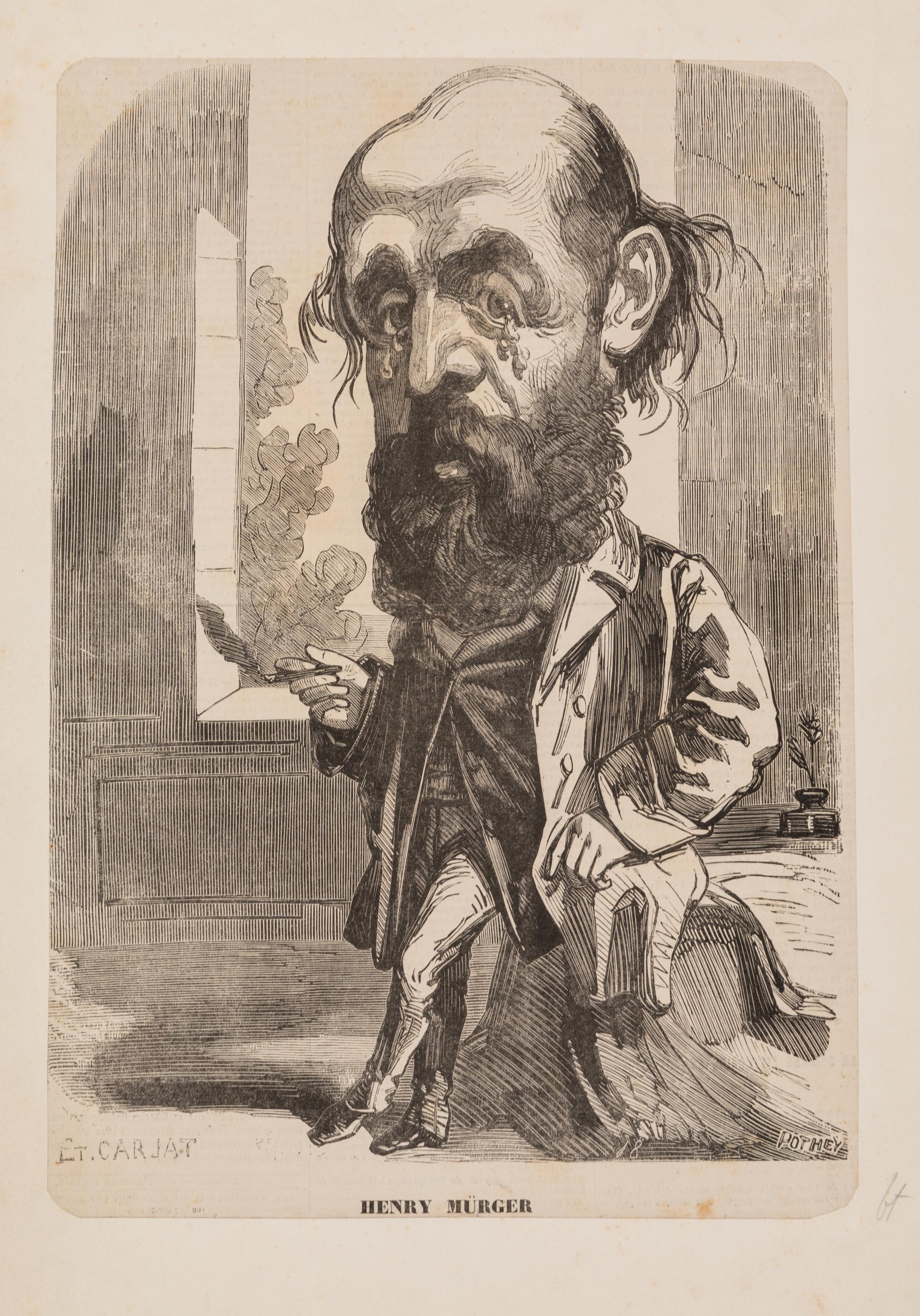 Étienne Carjat, (French, 1828-1906), A group of three works: Bocage, Henri Murger, and Beranger