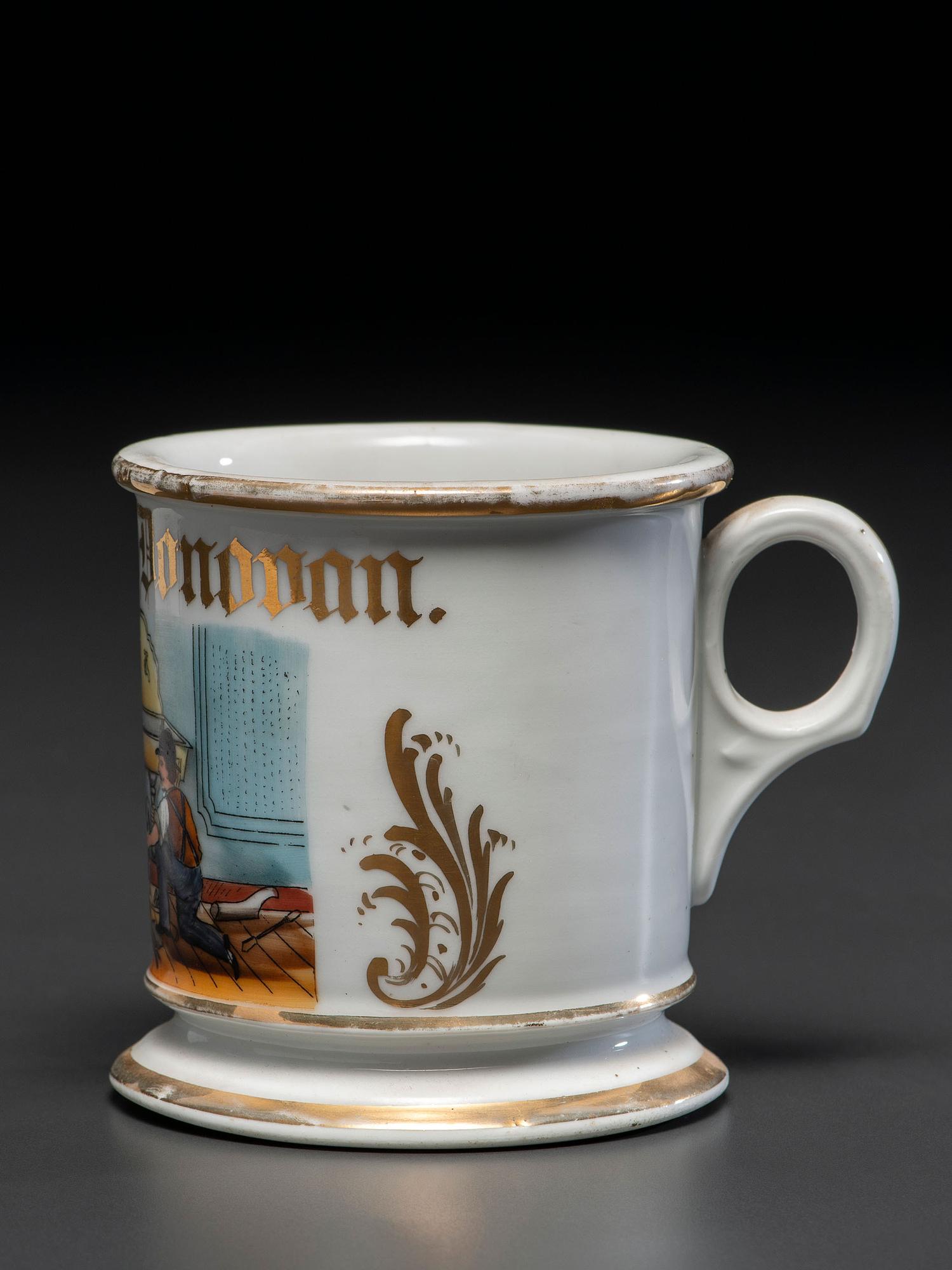 A Plumber's Porcelain Occupational Shaving Mug