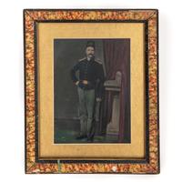 [EARLY PHOTOGRAPHY - PORTRAITURE]. A group of 6 folk art hand-painted tintypes of soldiers in uniform, comprising: