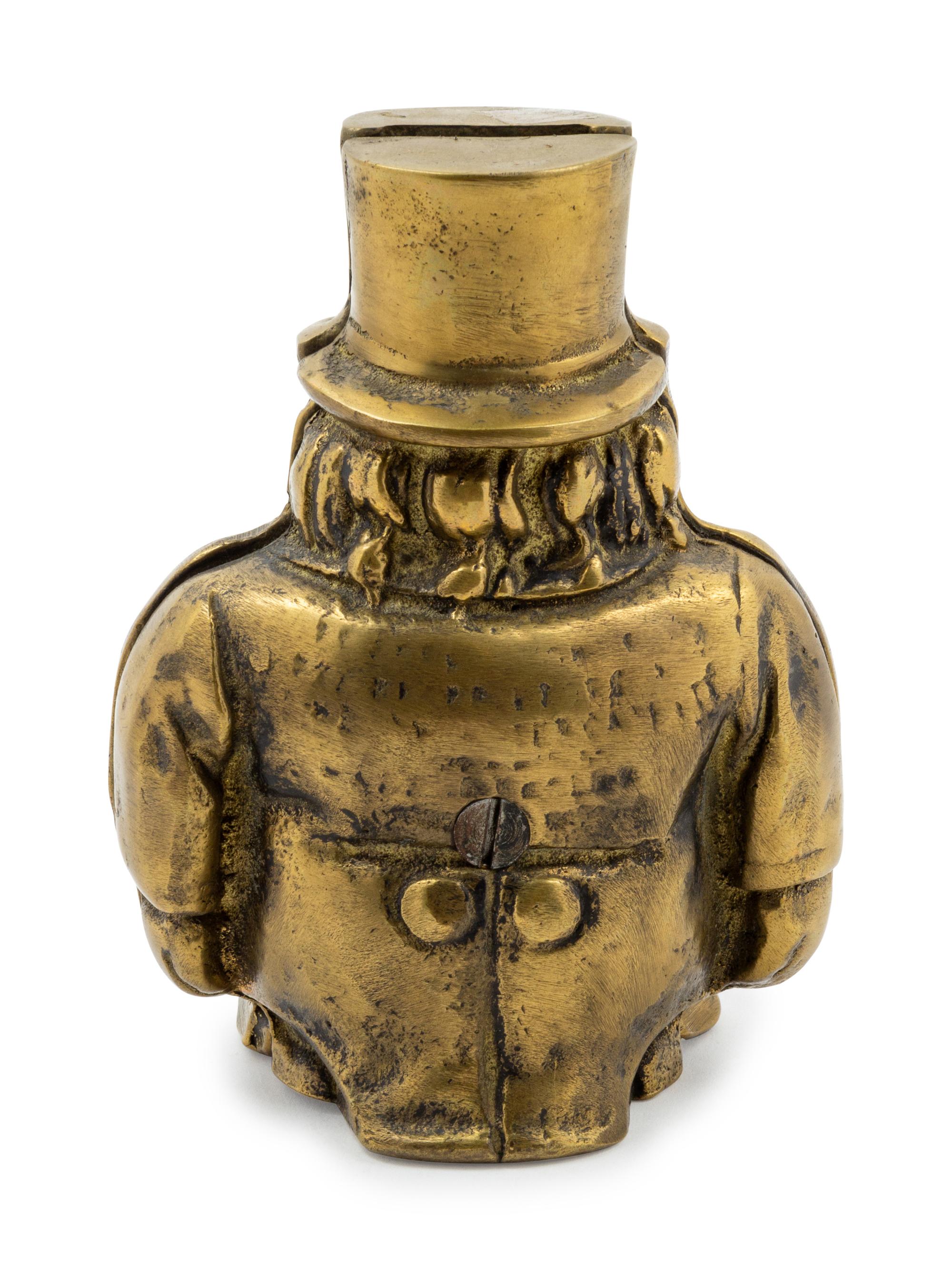 An English Brass Figural Bank