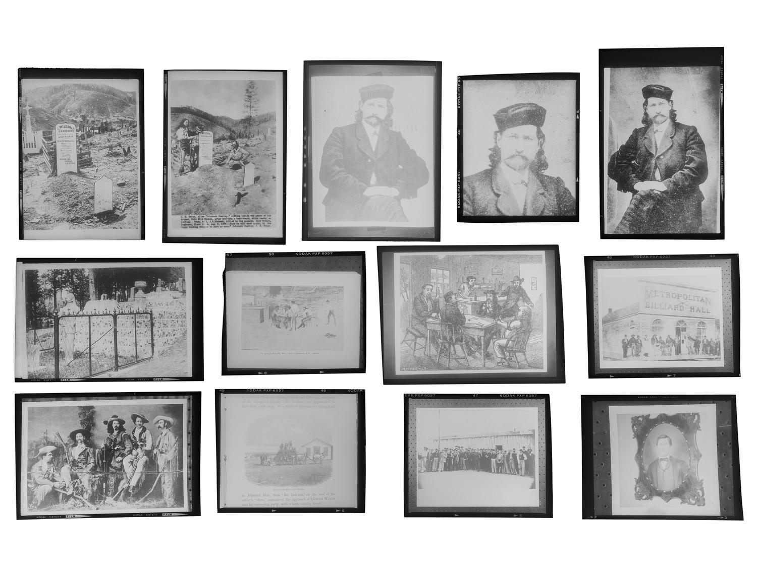 [WESTERN AMERICANA]. An extensive collection of approx. 350 celluloid negatives including prominent Western figures including Custer, Buffalo Bill, Wyatt Earp.