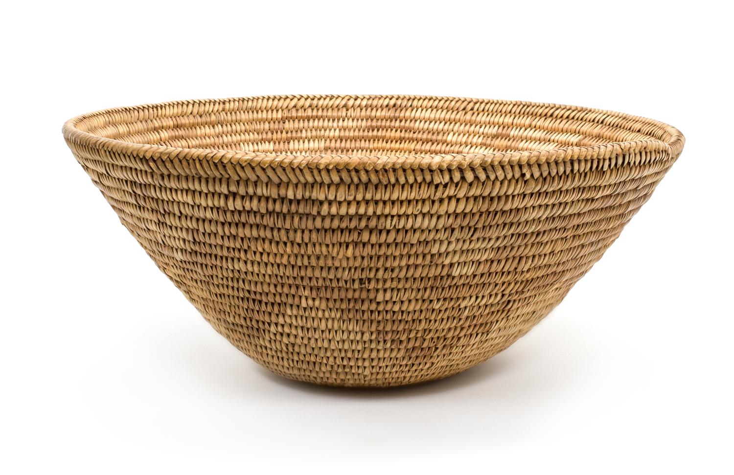 Three Jicarilla Apache Baskets Height of largest 15 x width 19 x depth 8 1/2 inches.