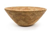 Three Jicarilla Apache Baskets Height of largest 15 x width 19 x depth 8 1/2 inches.