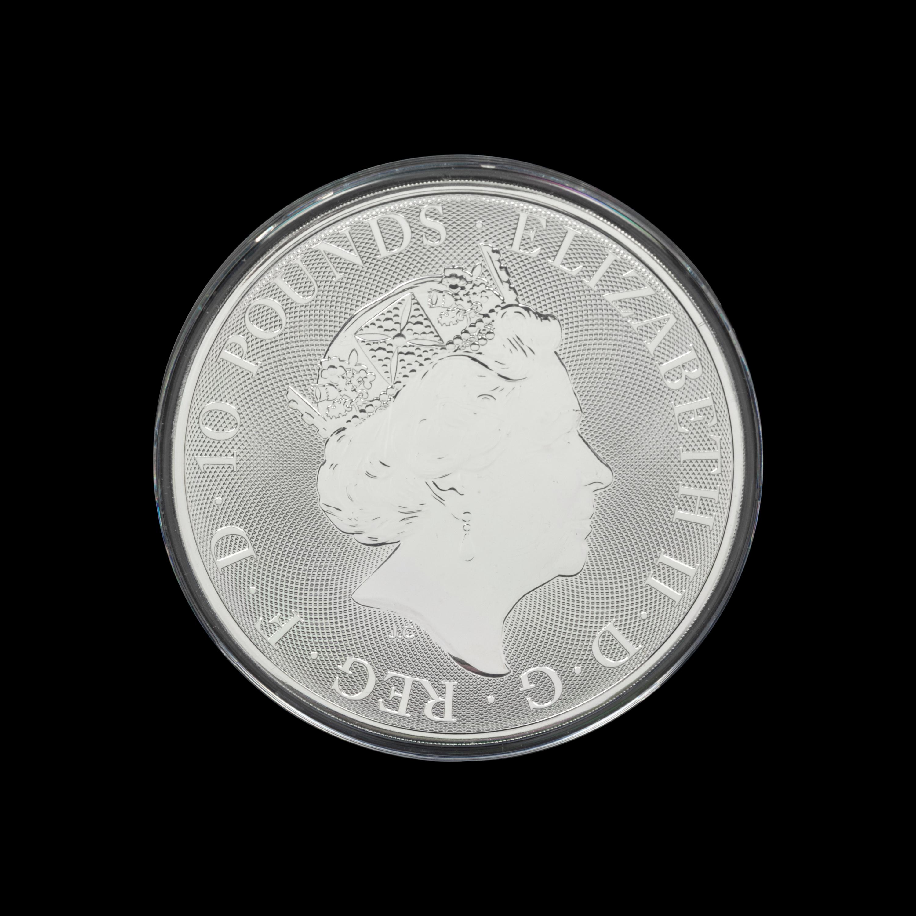 [GREAT BRITAIN] A 2019 Queen's Beasts: Black Bull of Clarence 10 oz. Silver Round