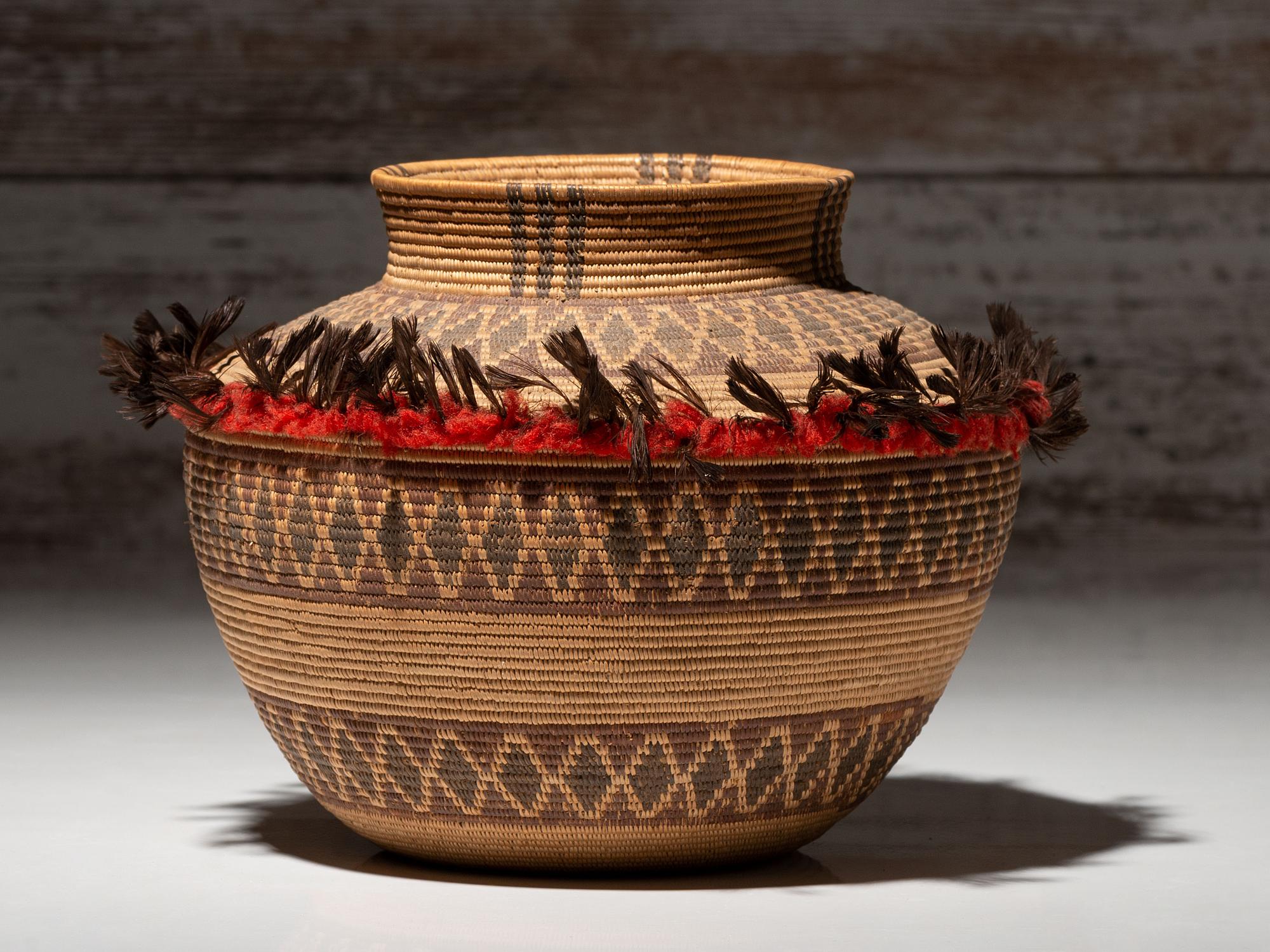 Yokut Polychrome Bottleneck Basket