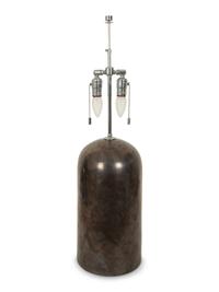 A Modernist Stainless Steel Table Lamp