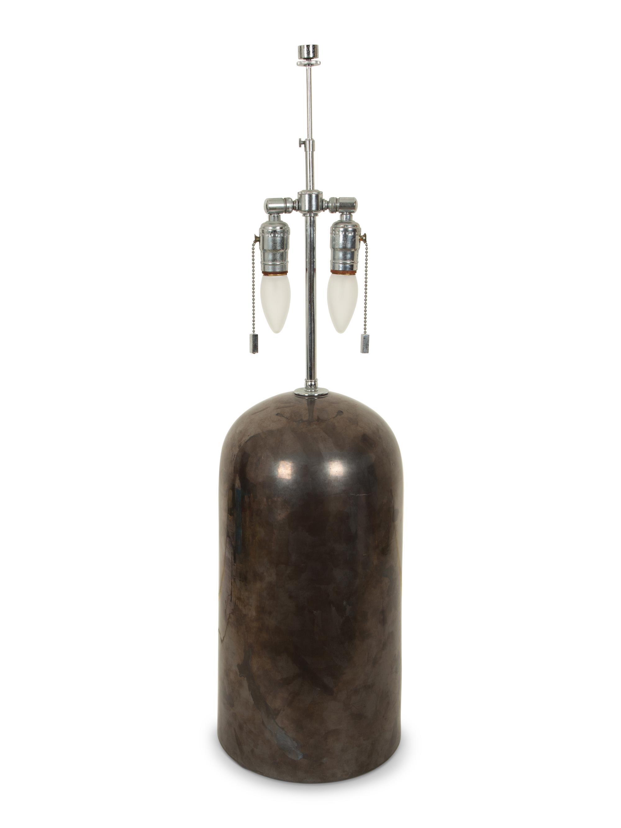 A Modernist Stainless Steel Table Lamp